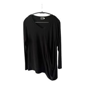 Sympli Black Asymmetric Tunic Top Size 16
